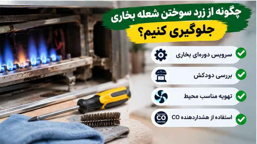 چگونه از زرد سوختن شعله بخاری جلوگیری کنیم؟
