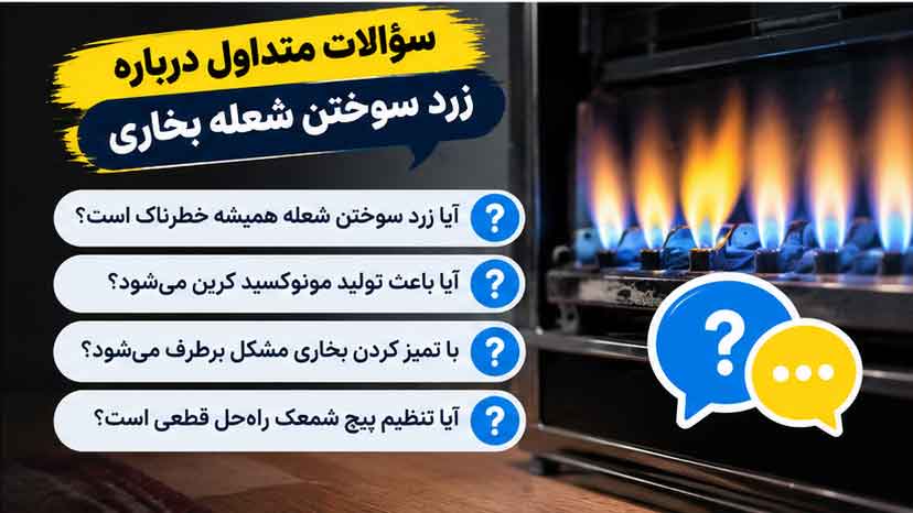 سؤالات متداول درباره زرد سوختن شعله بخاری